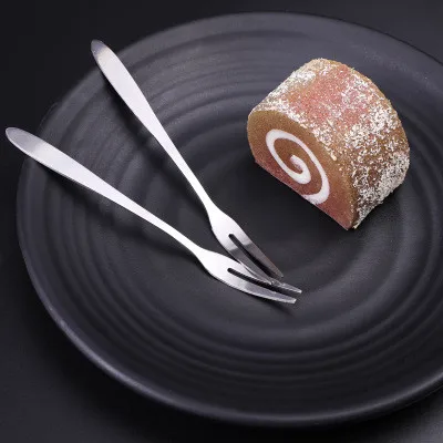 Большая распродажа! Многофункциональная фруктовая вилка из нержавеющей стали, модные палочки для торта и десерт, оптовая продажа.