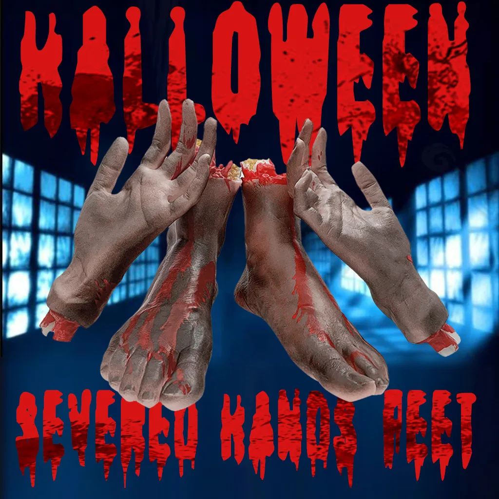 Horror Trick Toy Scary Prop Halloween Props Severed Hand Feet Broken Latex Stump Bloody Limbs And Hands 2020 | Дом и сад