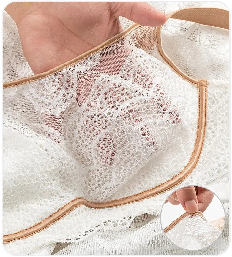 Для женщин полный охват мягкий Minimizer Бюстгальтер кружевной вышивкой