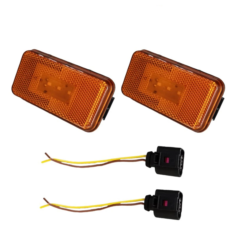 

2Pcs 24V LED Side Marker Lights For SCANIA Heavy Truck Clearance Lamps With Connector Wire