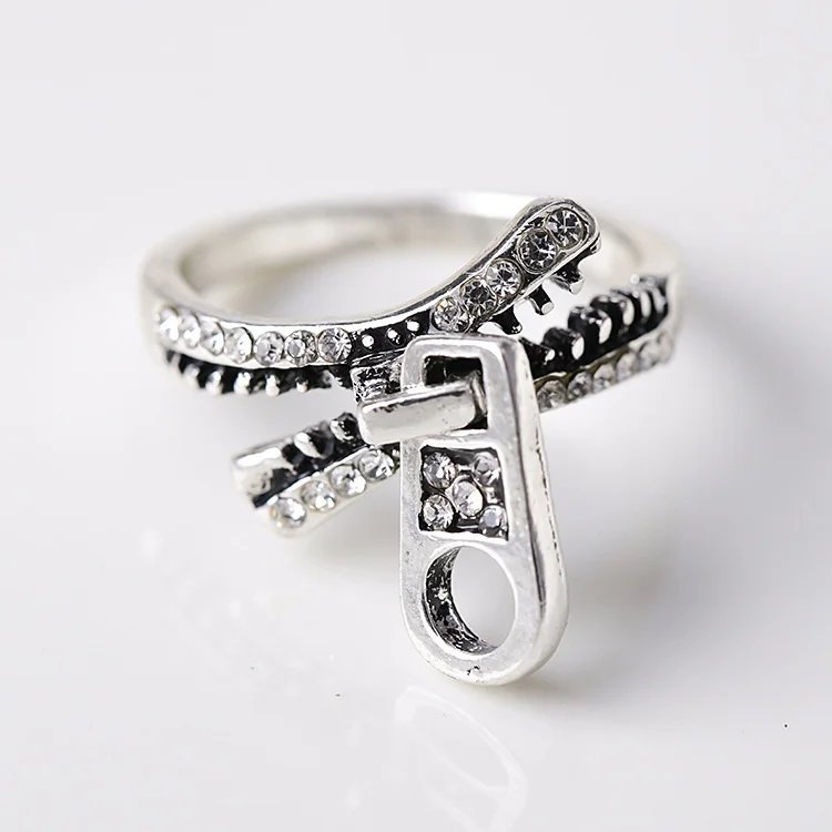Указательное кольцо Ювелирное ретро циркон на молнии кольца для женщин