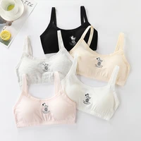 double deck teens cotton puberty bras young girl sport tops training kids vests student girls underwear bras for 8 18 years old