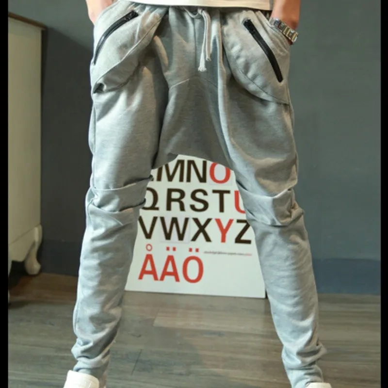 

Hot 2021 New Fashion Casual Harem Pants Men Hip-hop Hiphop Slim Big Crotch Pants Nightclub Singer Costumes Trousers