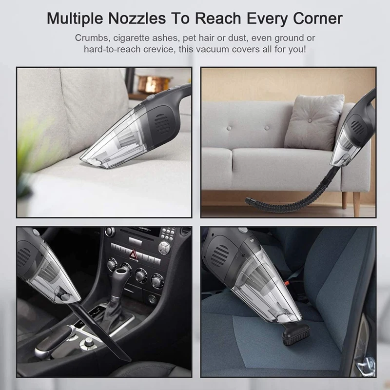 

Handheld Vacuum Cleaner, 7KPA Suction Portable Wet and Dry Handheld Vacuum Cordless Suitable for Pet Hair, Home and Car