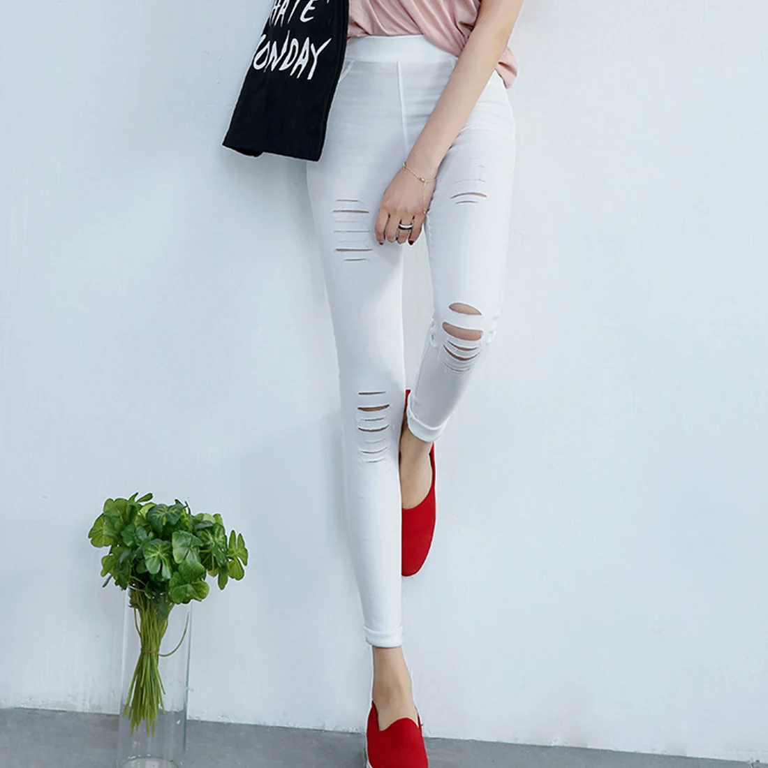 Хлопковые высокие эластичные джинсы для женщин обтягивающие узкие брюки до
