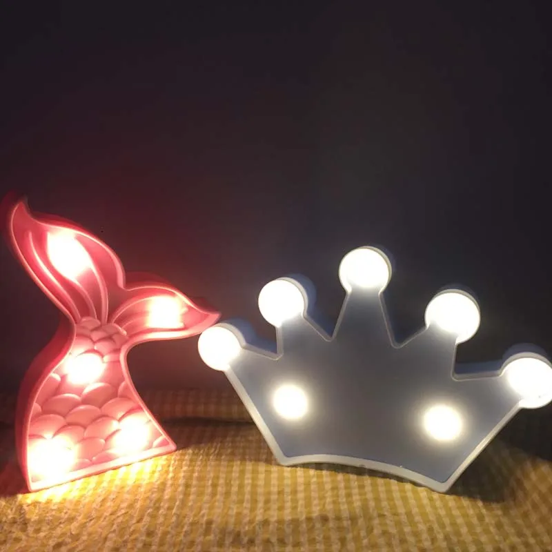 3D Корона светодиодный Ночной светильник прикроватная лампа Светодиодная