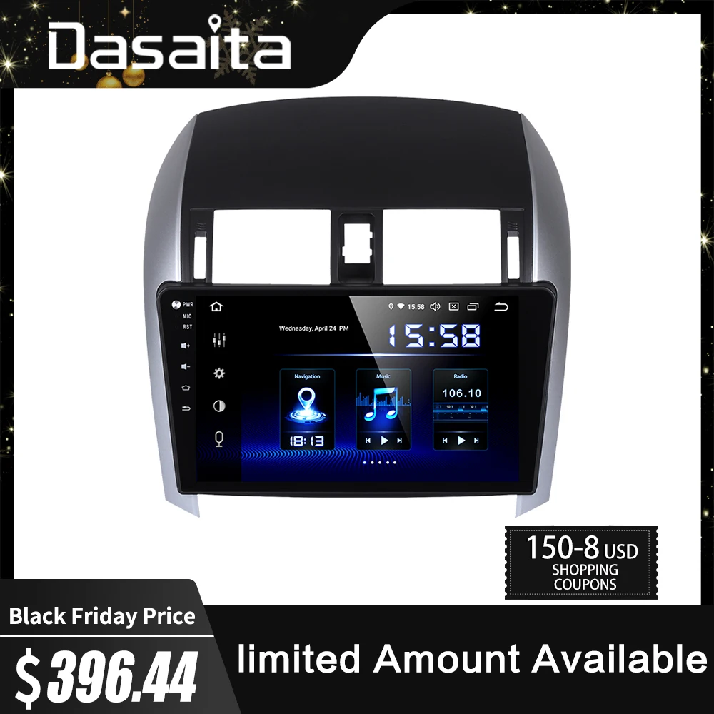 Dasaita 10," ips автомобильный Android 9,0 стерео для Toyota Corolla радио 2007 2008 2009 2010 2011 Bluetooth gps навигатор 2 Din MAX6