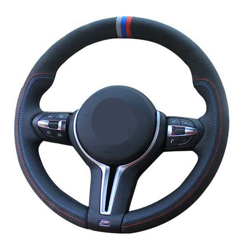 

Steering Wheel Cover For BMW M Sport F34 F31 F30 F10 F11 F07 X1 X2 X3 F25 F32 F33 F36 F39 F48 Suede Leather Car Accessories