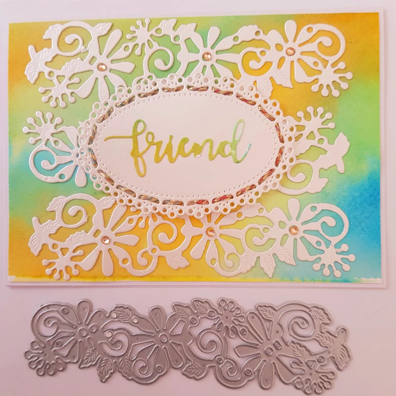 

YINISE Metal Cutting Dies For Scrapbooking Stencils Flower Lace DIY Album Cards Decoration Embossing Folder Craft Die Cuts Mold