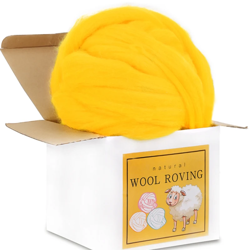 

Nonvor 250g Soft Roving Wool Fibre Bulk Super Wool Chunky Yarn Wool Roving Top for DIY Needle Felting