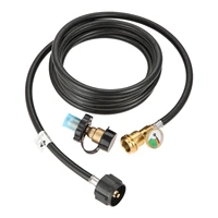 12 feet propane tank hose extension with gauge and propane tank adapter converts pol to qcc1 type 1 for gas grill heater