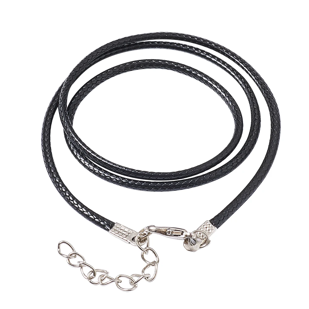 Шнуры из искусственной черной кожи 100 прядей для изготовления ювелирных изделий