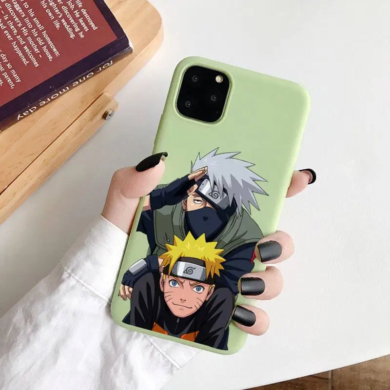 

Kakashi Japan anime naruto Phone Case Candy Color for iPhone 6 7 8 11 12 s mini pro X XS XR MAX Plus