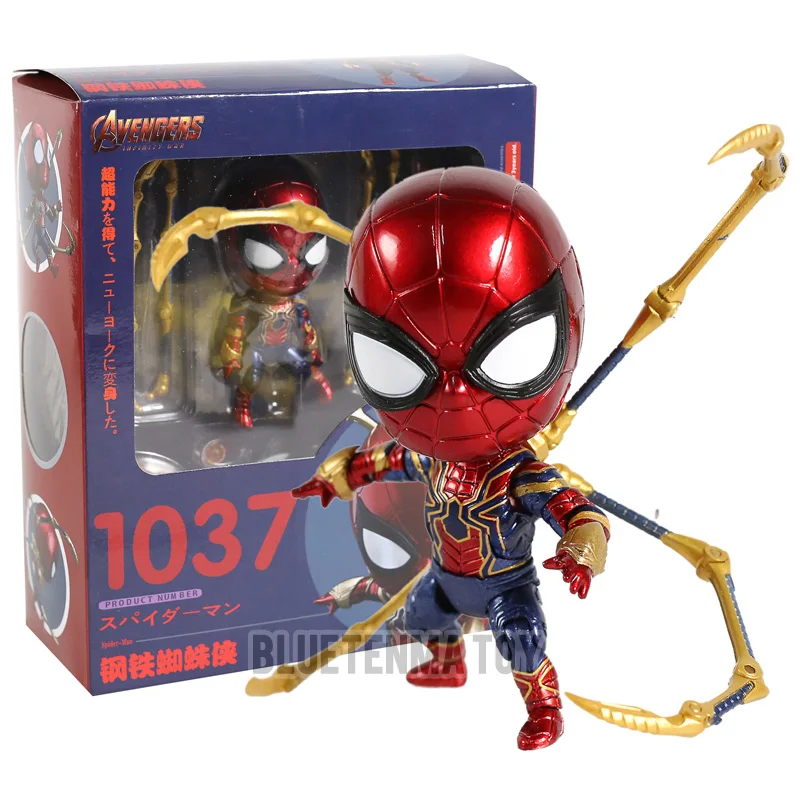 

Аниме Мстители Марвел 1037, Милый Железный Паук, Человек-паук, кавайная экшн-Фигурка 10 см, игрушки