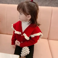 girls sweater babys coat outwear 2021 beautiful thicken warm winter autumn knitting scoop pullover christmas gift childrens cl