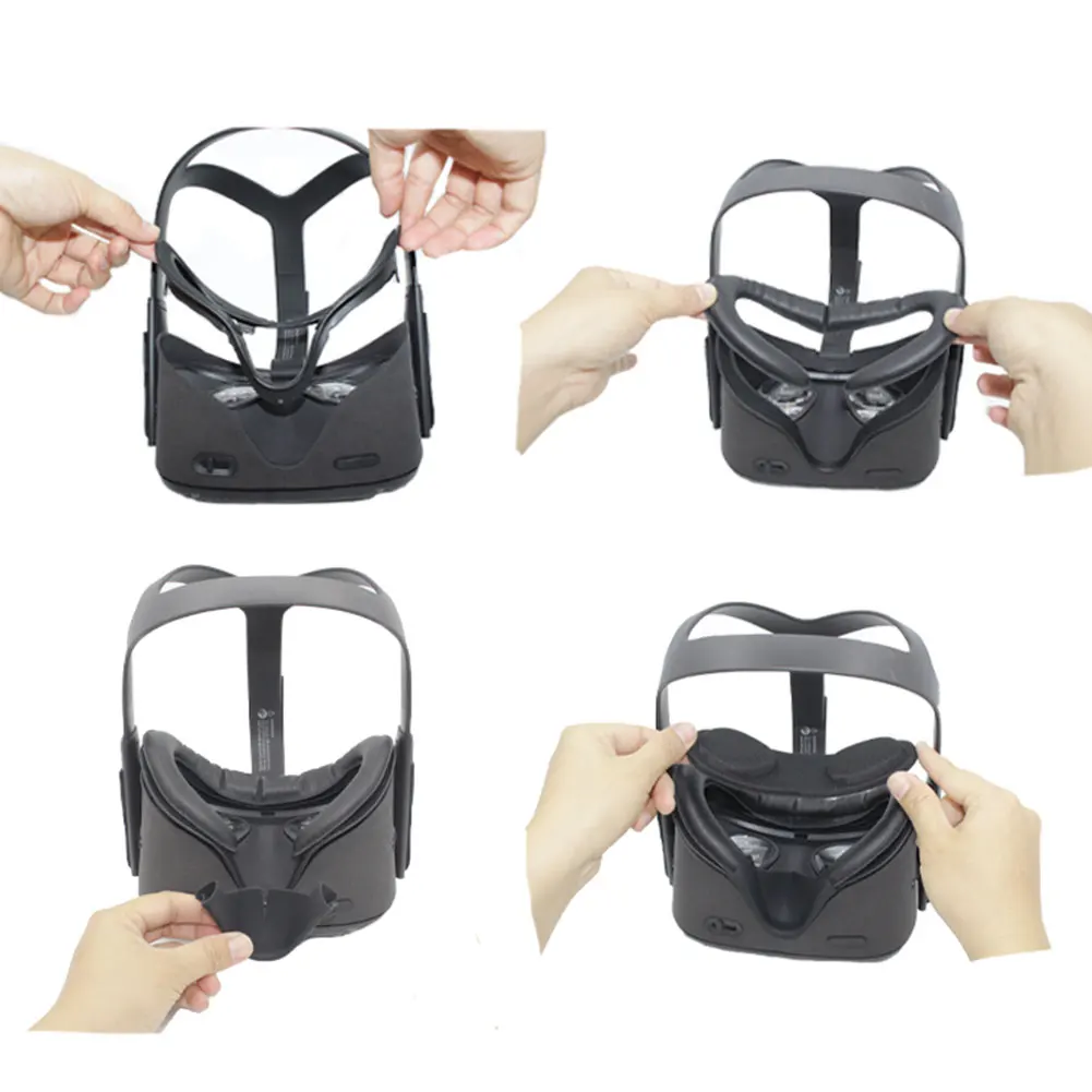

5pcs Protective Facial Interface Bracket Nose Pad VR Lens Cover Set Easy Install PU Leather Anti Leakage For Oculus Quest