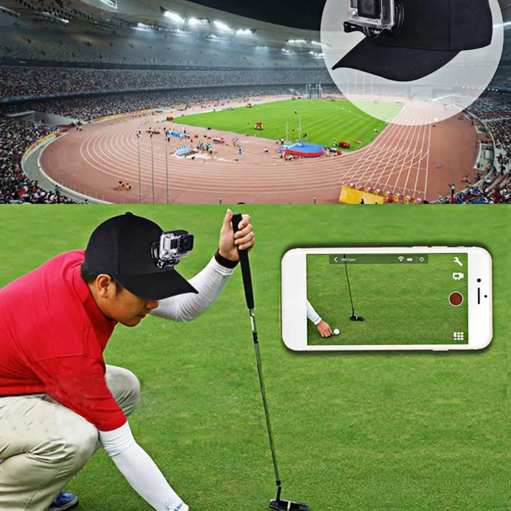 HobbyLane PULUZ Спортивная камера шляпа регулируемая крышка с винтами и J стент база для