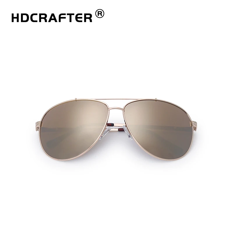 HDCRAFTER New Men Sunglasses Classic Pilot Driving Sun Glasses Metal Frame Mirror Lens Male Lunette De Soleil Homme | Аксессуары для