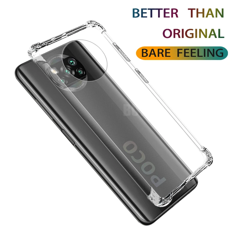 Прозрачный силиконовый чехол для Xiaomi Poco X3 NFC light противоударный бампер мягкий