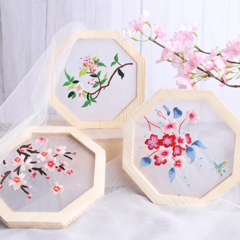 Китайские цветы вышивка набор с деревянной рамкой DIY Вышивка крестиком набор ручной работы ремесло вышитая картина Материал Пакет
