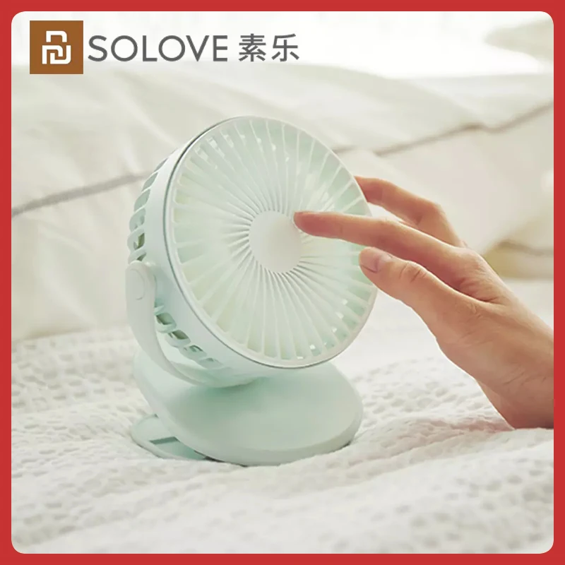 

XIAOMI Youpin SOLOVE Clip Mini Fan Portable USB Rechargeable Small Fan 360 Degree Rotating Easy To Carry Silent Desktop Fan