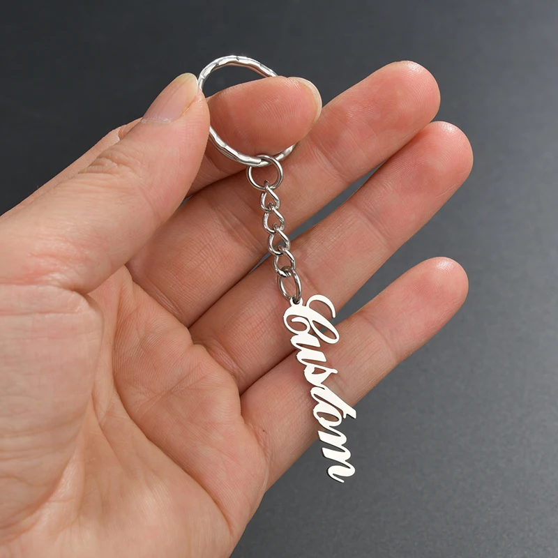 

Custom Name Circle Heart Shape Keychain Handmade Personalized Anti-lost Phone Number Nameplate Key Chain Women Men Birthday Gift