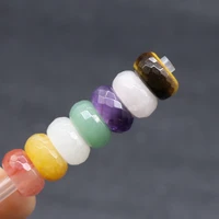 5pcspack 8x14mm large hole beads faceted semi precious 9 colors 6mm hole abacus round loose beads diy for bracelets necklace