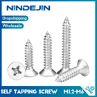 Саморезы с плоской головкой M1.2, M1.4, M1.7, M2, M2.3, M2.6, M3, M3.5, M4, M5, M6 мебельный винт с крестообразной головкой из нержавеющей стали