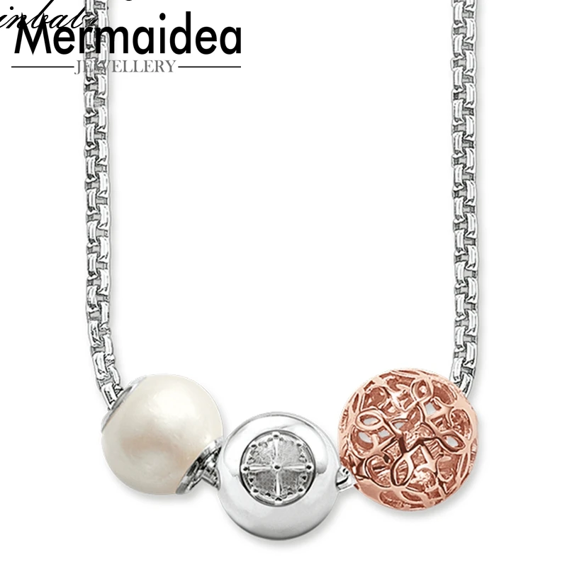 Женская цепочка с серебряным покрытием украшение из жемчуга подарочное ожерелье