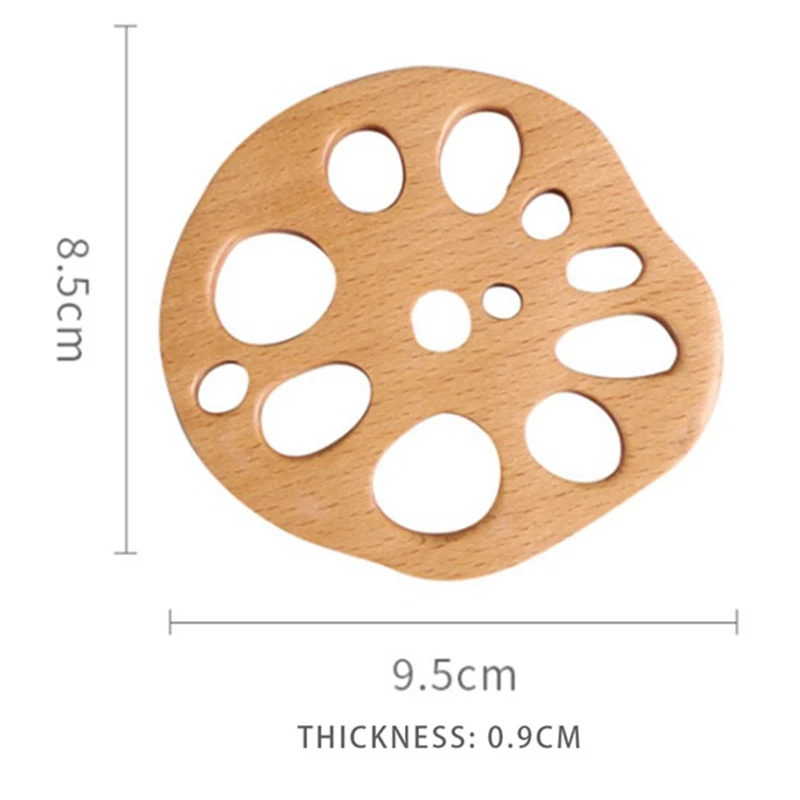 

Lotus Root Solid Wood Coaster Tea Coffee Cup Pad Placemats Table Decor Heat Resistant Chinese Simulation, 10PCS