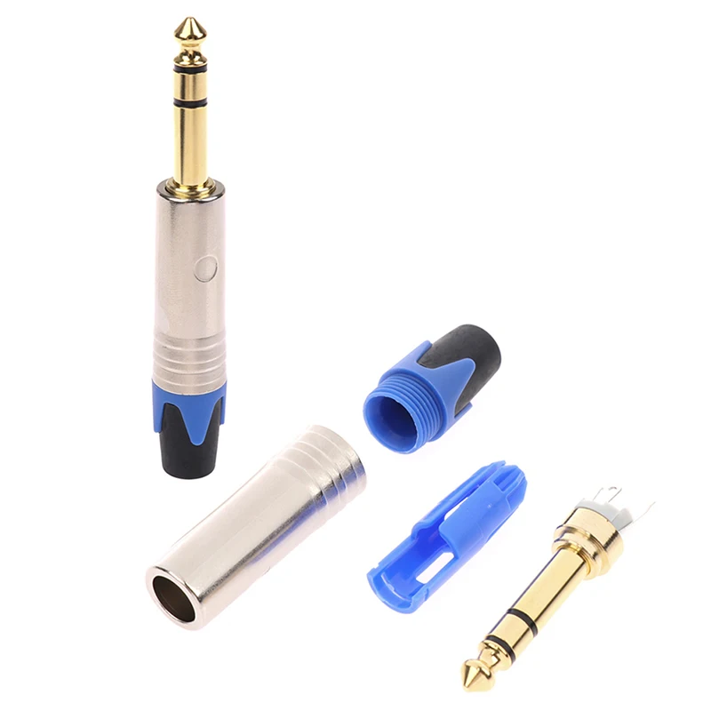 

1PC 6.35mm Connector Audio Plug Jack 6.5mm Amplifier Microphone Plug Connector