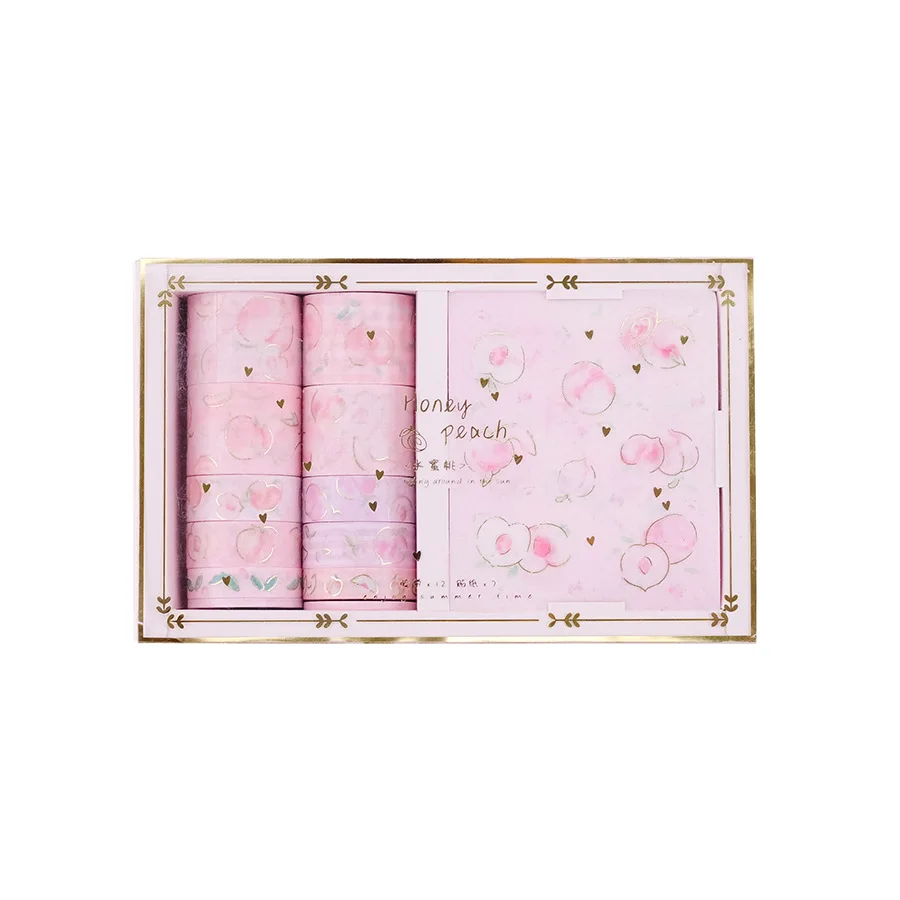 

Kawaii tape sticker gift box cute little daisy bronzing hand account DIY material sticker small fresh hand account sticker