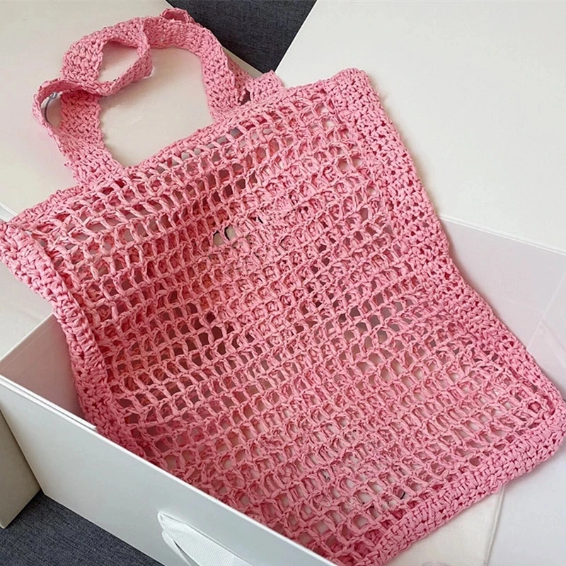 

Ladies Shopping Bag Summer New Style Woven Hollow Bag Luxury Design Large Capacity Lightweight Handbag for Femal Chirstmas Gifts