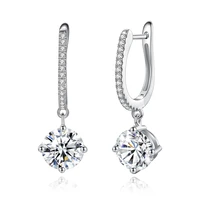 szjinao 1 2 carat long drop earrings for women 100 925 sterling silver diamond wedding engagement jewelry trendy anillos mujer