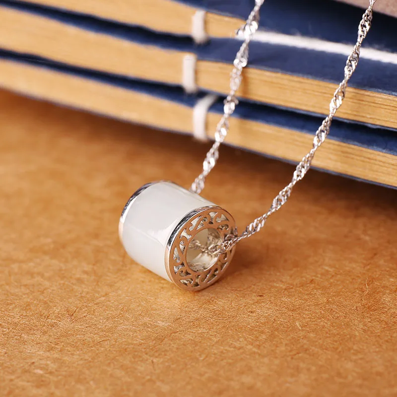 Женский нефритовый кулон Hetian из серебра пробы с нефритовым нефритом И Нефритовое