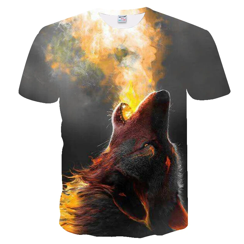 

Wolf T-shirt 3D Print T Shirt Animal Cool Funny T-Shirts Men Short Sleeve Tshirts Male Fashion Tee Tops European Size XXS-5XL