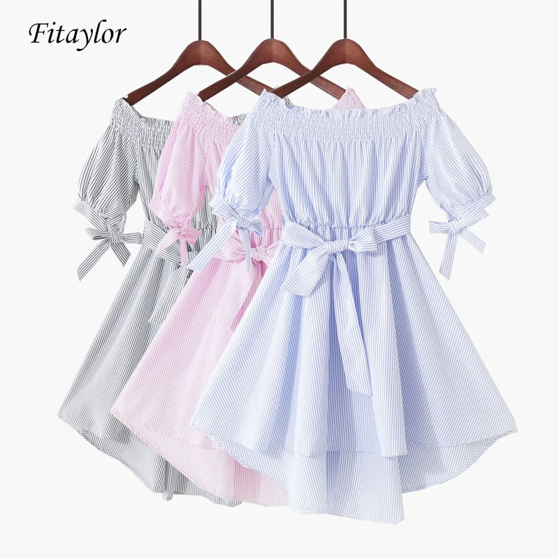 Женское платье в полоску Fitaylor летнее облегающее с рукавом до локтя Бандажное