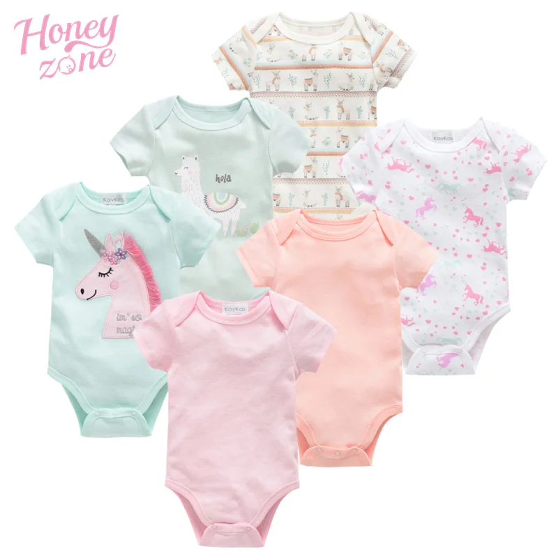 Honeyzone 6 шт./лот новые летние новорожденных комплект одежды для маленьких