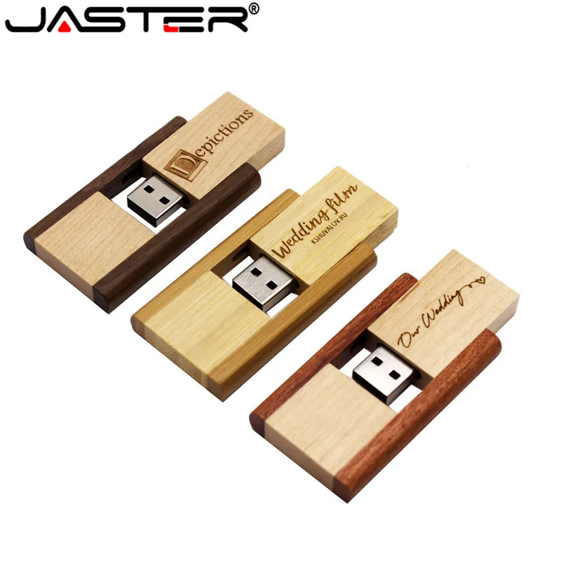 Usb флеш накопитель JASTER 3 цвета кленовый карбонизированный бамбук логотип печать