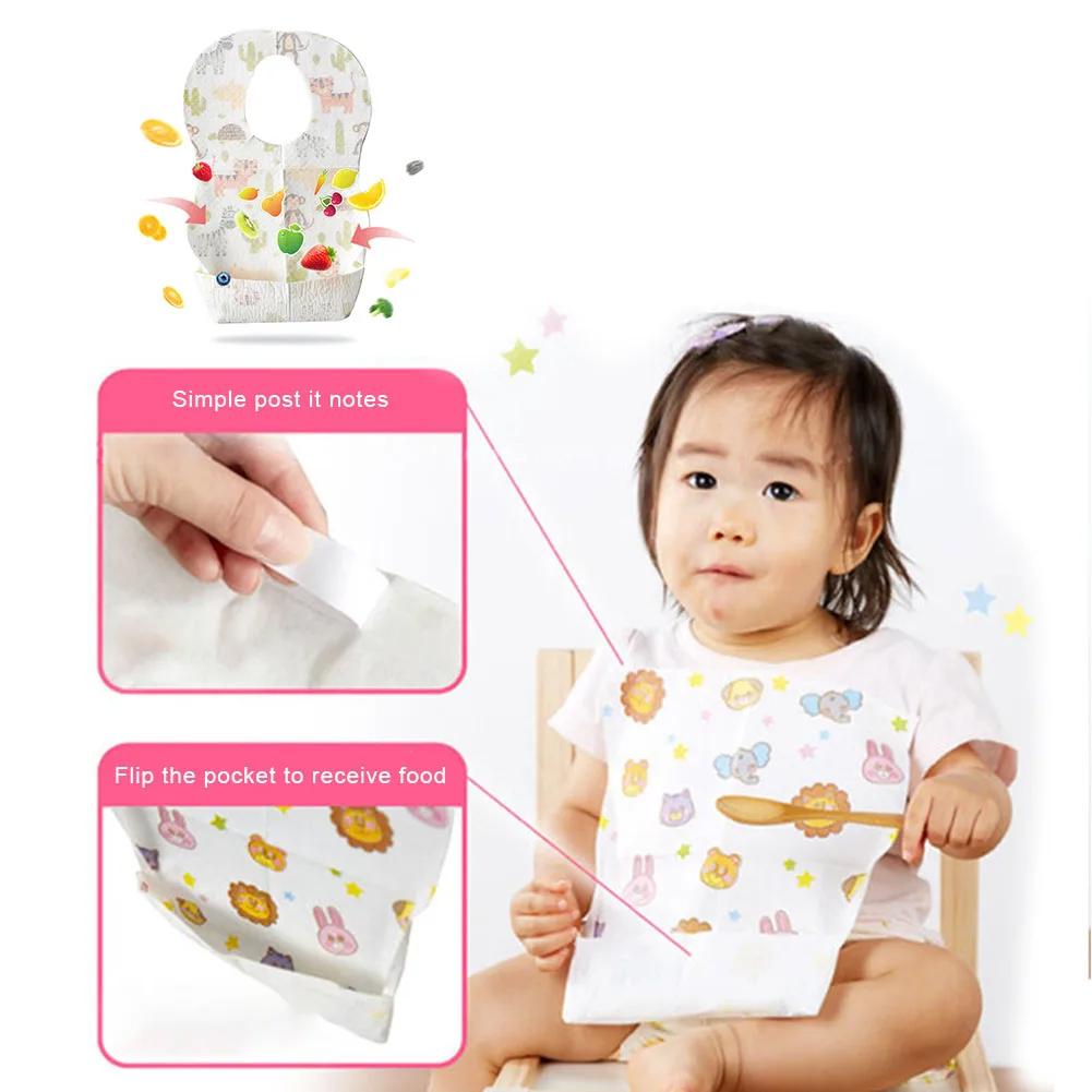 

10/20pcs Infant Waterproof Disposable Bibs Portable Travel Outdoor Home Baby Bib PR Sale