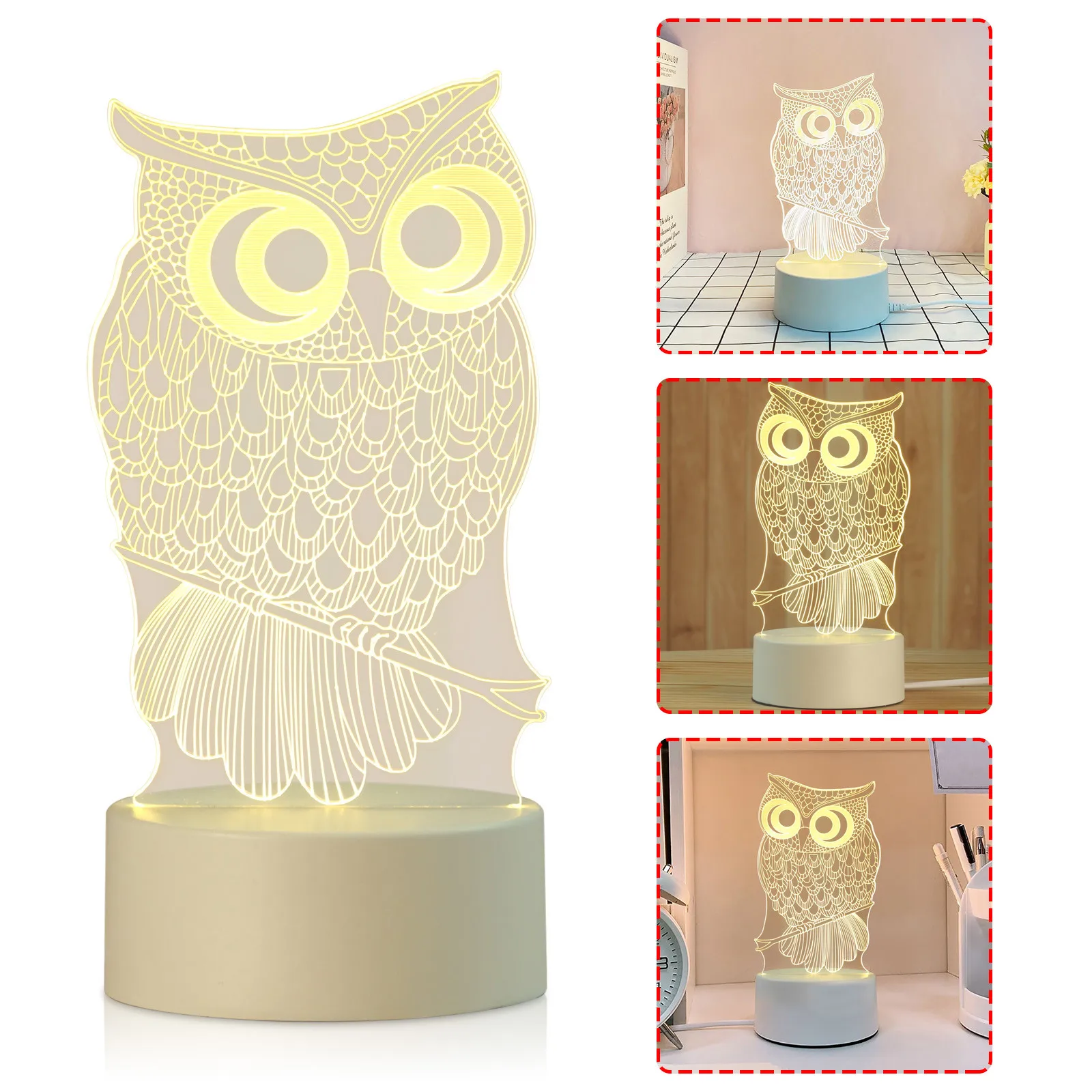Креативный и теплый 3d стерео Ночной светильник в виде совы для того что вы любите