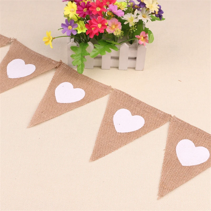 3 5 м любовь в форме сердца деревенские гессианские джутовые льняные флажки