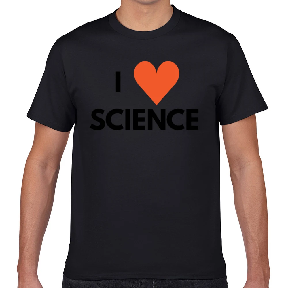 

Мужская летняя футболка с принтом «i love science»