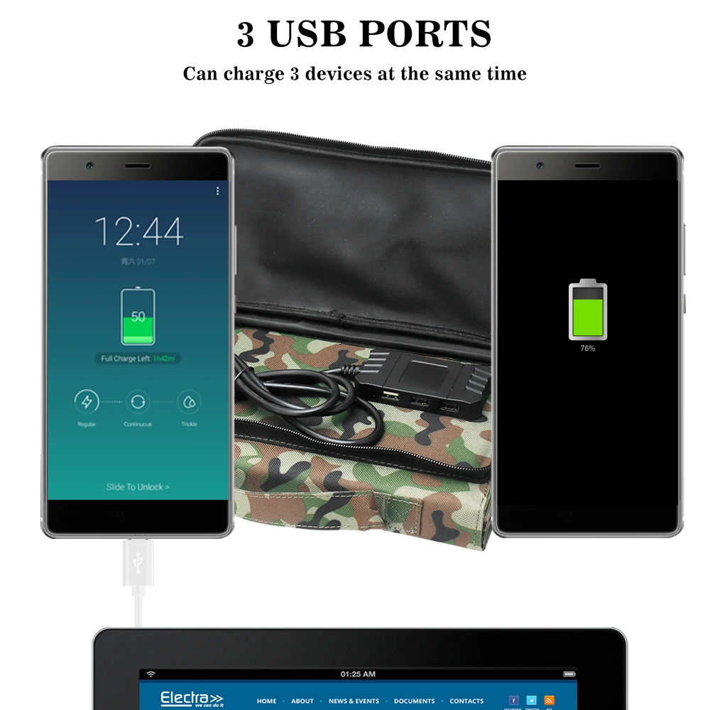 Портативный складной 40 Вт 18 в Солнечная Панель зарядное устройство с 3 USB портом 5 в 2.4A 3.0A для QC3.0 устройств зарядка поставляется с преобразователем питания