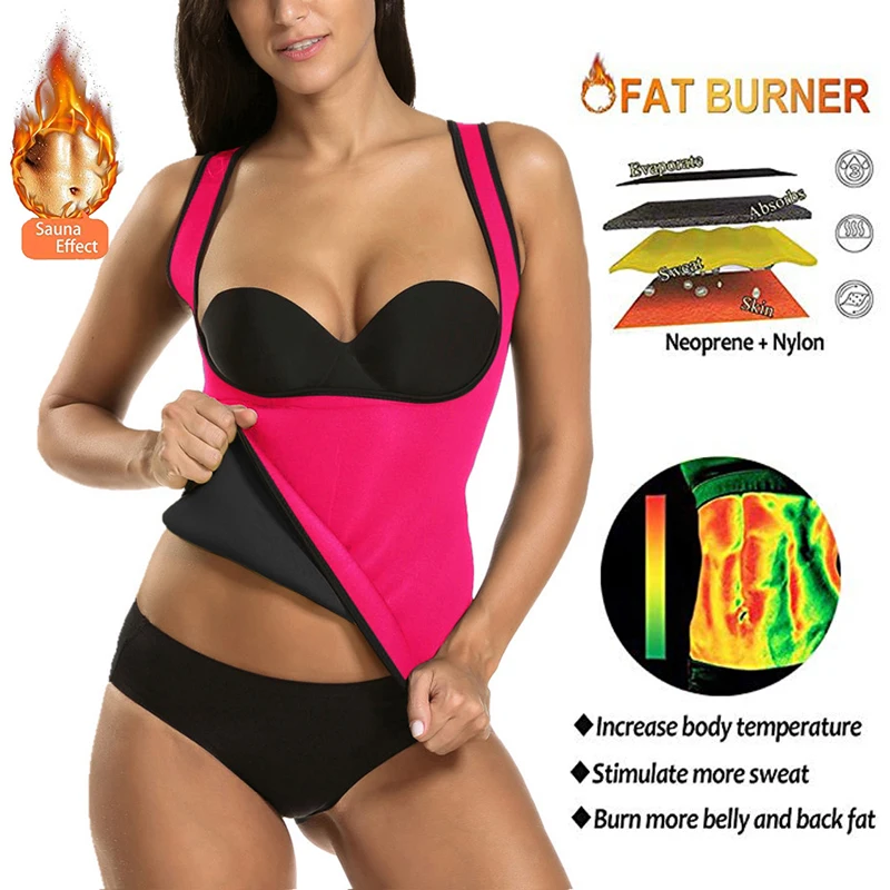 

Women Sauna Slimming Shaper Vest Body Shaper Weight Loss Fitness Shapewear Waist Trainer Tummy Corset Gym Compression Underwear