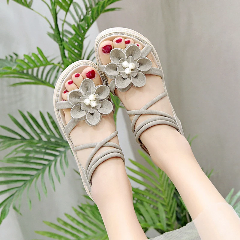 

Clogs With Heel Sandals on A Wedge Fashion Womens Shoes 2021 Suit Female Beige Espadrilles Platform Open Toe Med Thick Gladiator