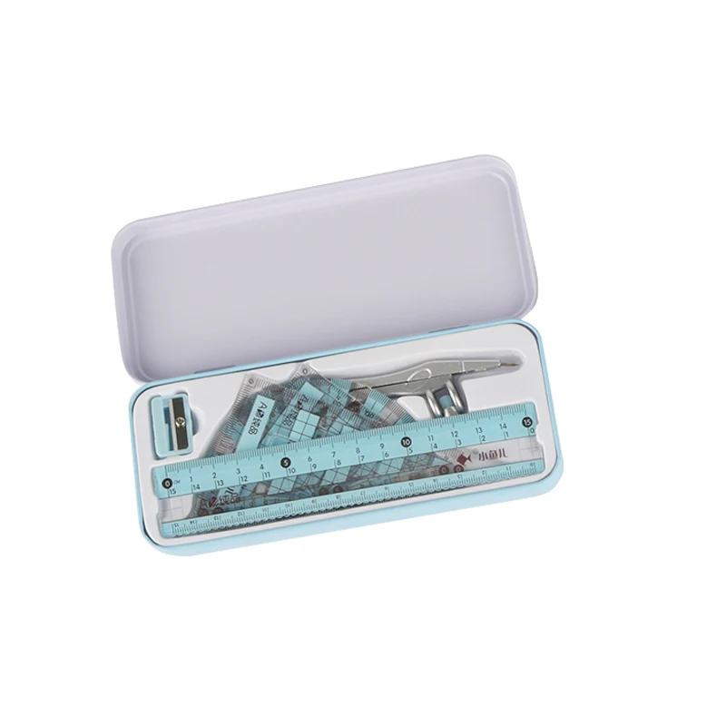 

8 в 1 Компас Линейка Синий/Розовый