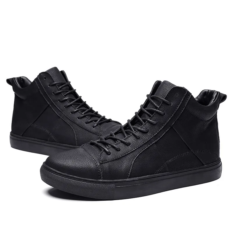 Новинка 2019 года мужские кожаные ботинки модные теплые Брендовые ботильоны из