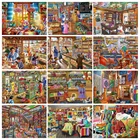 Алмазная живопись 5D сделай сам, Набор для вышивки крестиком из страз в стиле ретро, супермаркета, ландшафта, мозаика из страз, украшение для дома, подарок