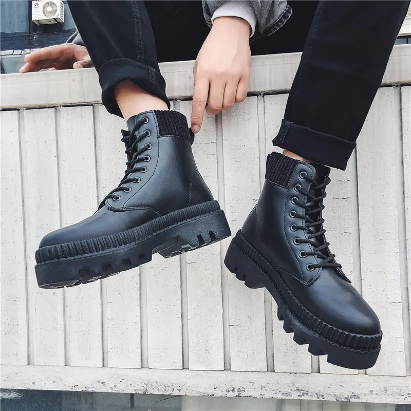 

Men's Boots 2021New Men's Trend British High-top Men's Leather Boots, Men's Riding Boots, Men's High Boots Boots Men BlackBoots